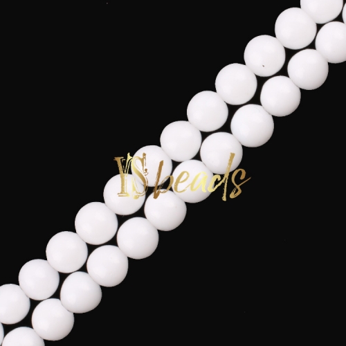 White Porcelain Stone Plain Rounds, Approx 2-3mm