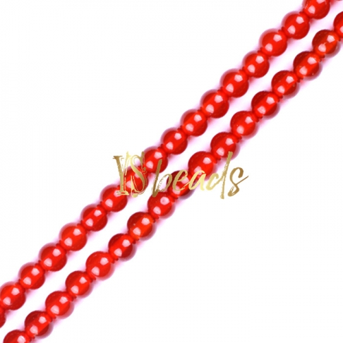 Red Agate Plain Rounds, Approx 2-3mm