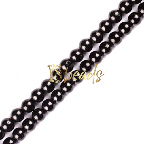 Black Agate Plain Rounds, Approx 2-3mm