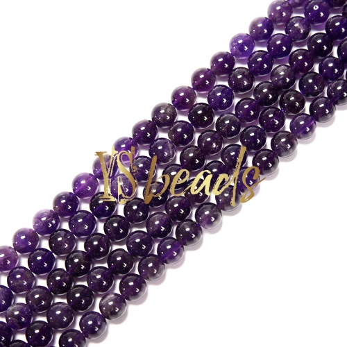 A Grade Amethyst Plain Rounds, 4-10mm