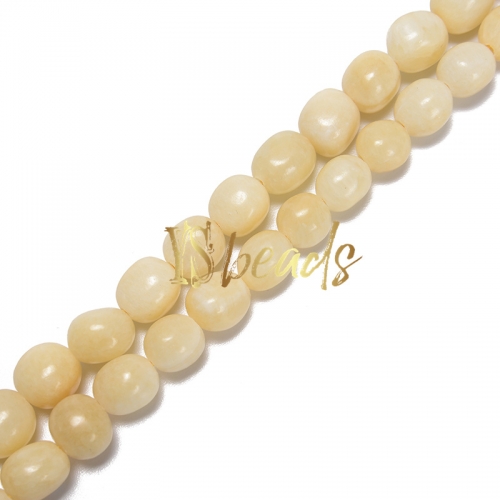Yellow Calcite Nuggets, 2.0mm hole, Approx 10x14mm