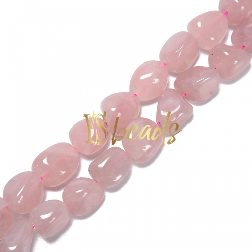 Rose Quartz Nuggets, 2.0mm hole, Approx 14x18-16x20mm