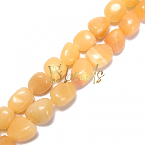 Yellow Calcite Nuggets, 2.0mm hole, Approx 14x18-16x20mm