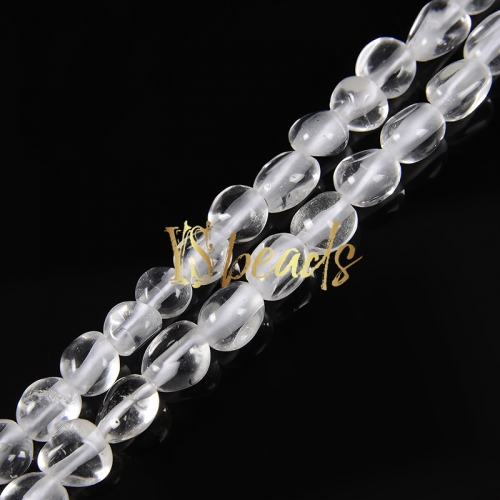 Clear Quartz Nuggets, 2.0mm hole, Approx 10x14mm