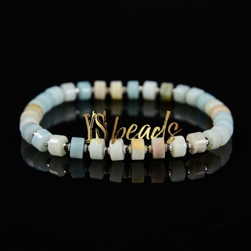 Mixed Colors Amazonite Heshi Bracelet, Approx 3x6mm