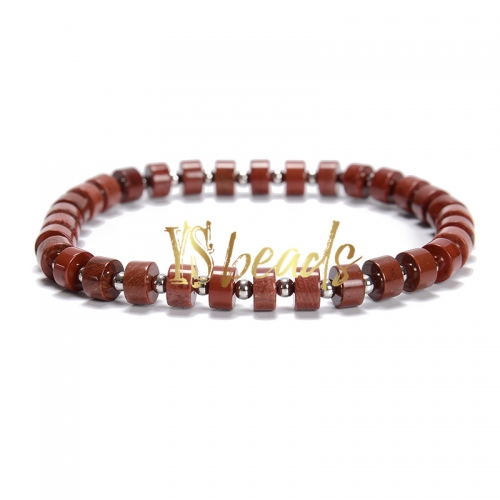 Red Jasper Heshi Bracelet, Approx 3x6mm