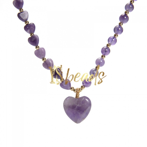 Amethyst Heart Necklace