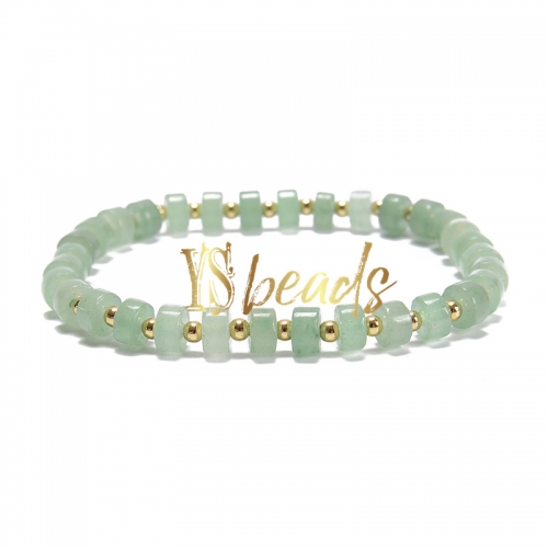 Green Aventurine Heshi Bracelet, Approx 3x6mm