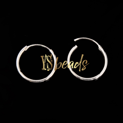 S925 Sterling Silver Round Earring Hook, Approx 18mm
