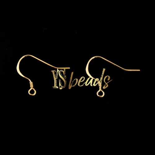 18K Gold Plated S925 Sterling Silver Spring Earring Hook, Approx 13x18mm