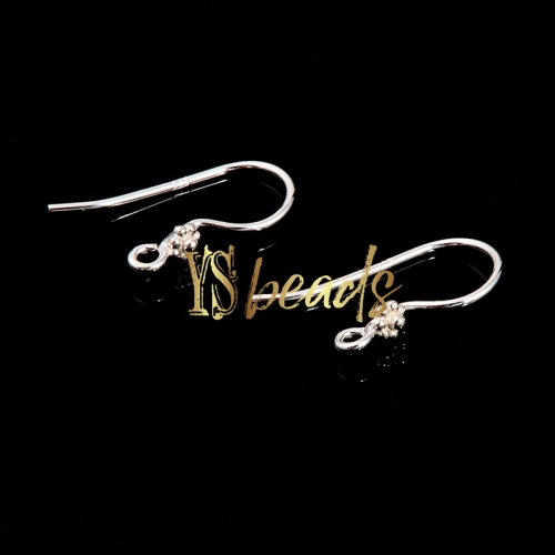 S925 Sterling Silver Flower Earring Hook, Approx 10x18mm