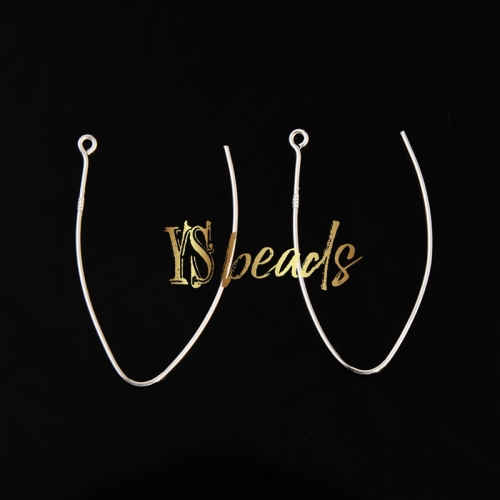 S925 Sterling Silver "V" Wire Earring Hook, Approx 22x39mm