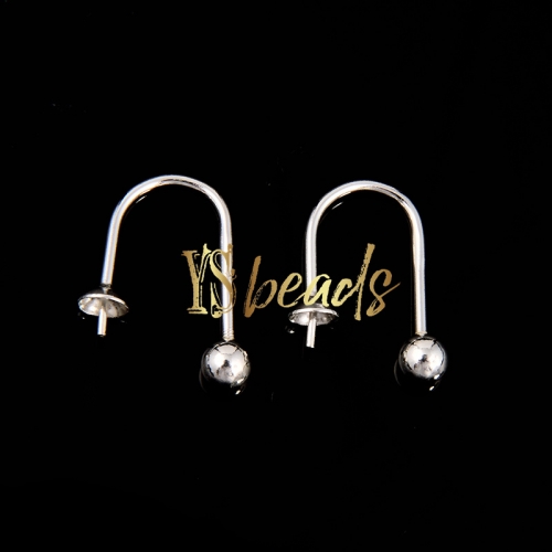 S925 Sterling Silver U Shape Earring Clasp, Approx 10x17mm