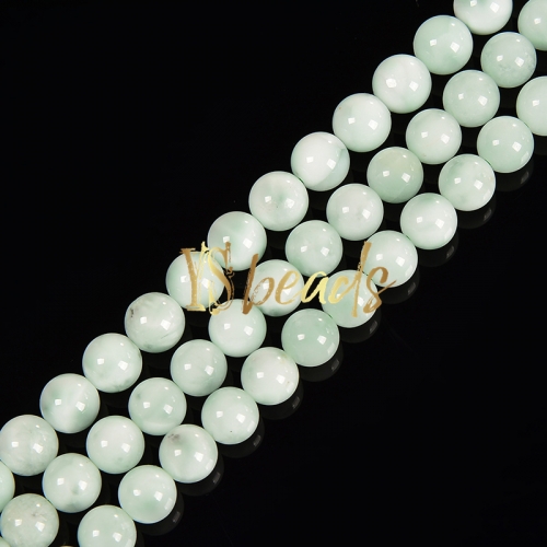 Green Angelite Plain Rounds, Approx 4-12mm