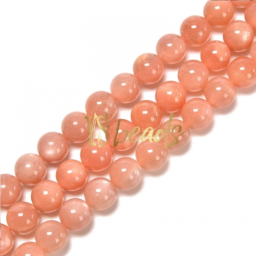 A Grade Orange Moonstone Plain Rounds, Approx 4-12mm