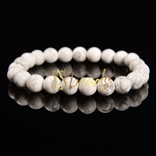 Howlite Round Bracelet, Approx 4-12mm