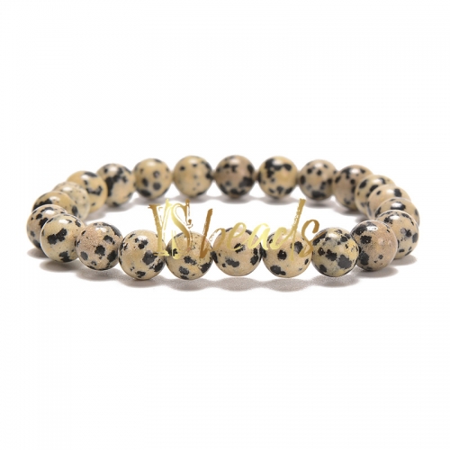Dalmation Jasper Round Bracelet, Approx 4-10mm