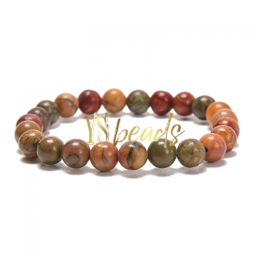 New Picasso Jasper Round Bracelet, Approx 4-10mm