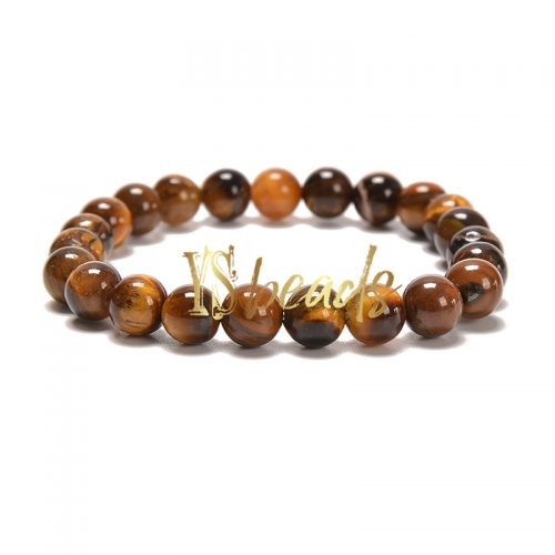 B Grade Tiger Eye Round Bracelet, Approx 4-10mm
