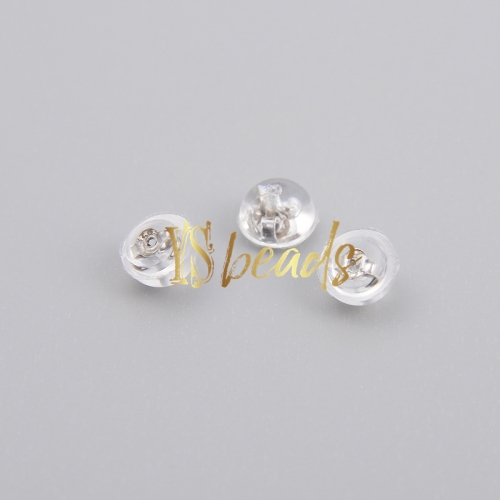 S925 Sterling Silver Butterfly Earring Backs with silica, Approx 5.5mm