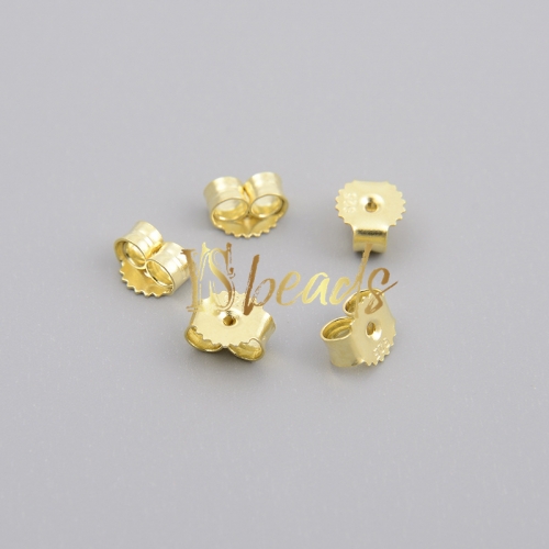 Gold Plated S925 Sterling Silver Butterfly Earring Backs, Approx 3x5mm
