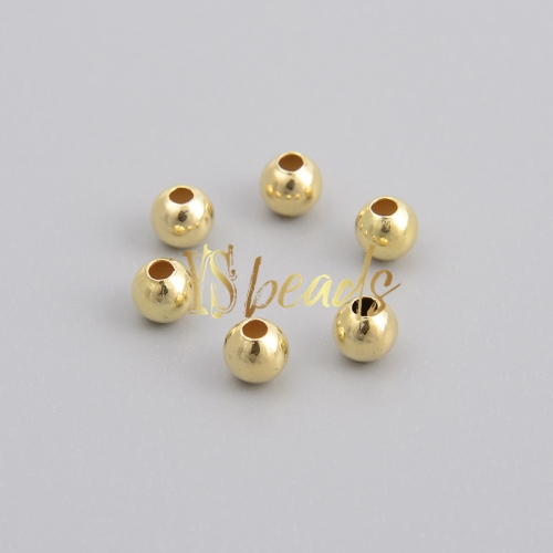 Gold Plated S925 Sterling Silver Rounds, Approx 2-4mm
