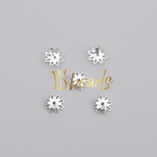 S925 Sterling Silver Caps, Approx 6mm