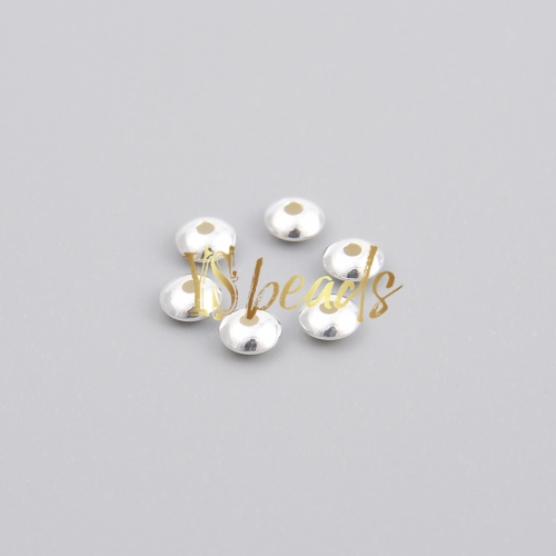S925 Sterling Silver Rondelle Beads, Approx 2x4mm