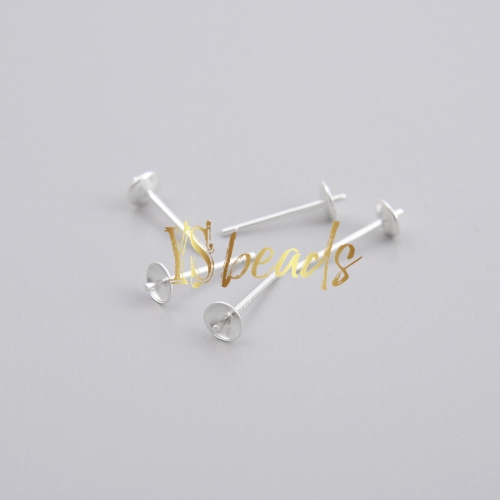 S925 Sterling Silver Earring Stud Cap, Approx 4mm