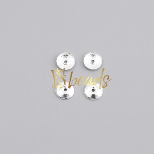 S925 Sterling Silver Round Caps, Approx 6mm