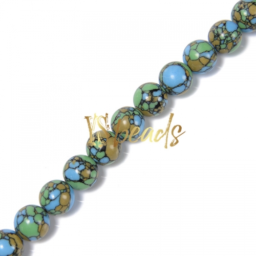 Mixed Colors Synthetic Beads Plain Rounds, Approx 4-12mm