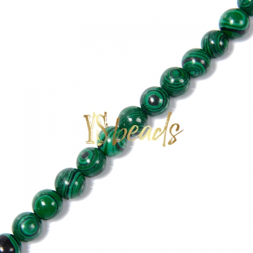 Synthetic Malachite Plain Rounds, Approx 4-12mm