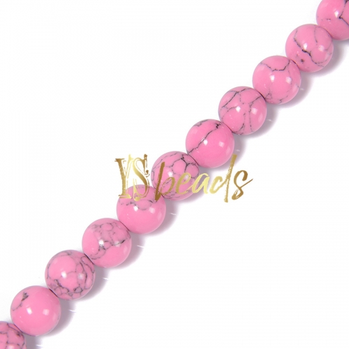 Synthetic Turquoise Plain Rounds-XSS08, Approx 4-12mm