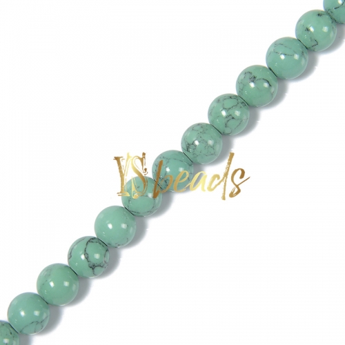 Synthetic Turquoise Plain Rounds-XSS11, Approx 4-12mm