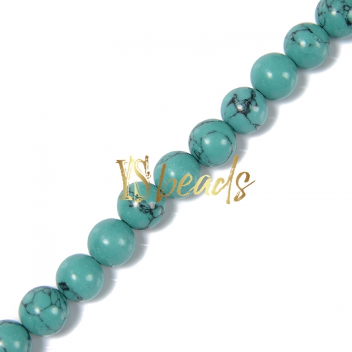 Dyed Green Synthetic Turquoise Plain Rounds, Approx 4-12mm