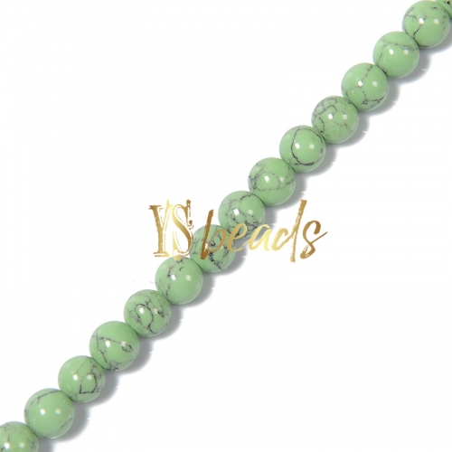 Synthetic Turquoise Plain Rounds-XSS19, Approx 4-12mm
