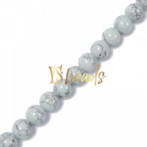 Synthetic Turquoise Plain Rounds-XSS20, Approx 4-12mm