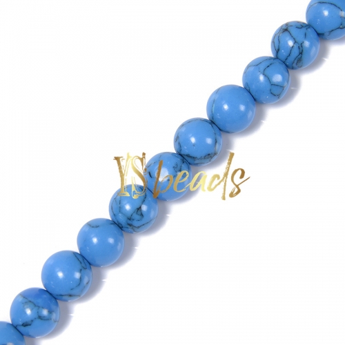 Dyed Lapis Blue Synthetic Turquoise Plain Rounds, Approx 4-12mm