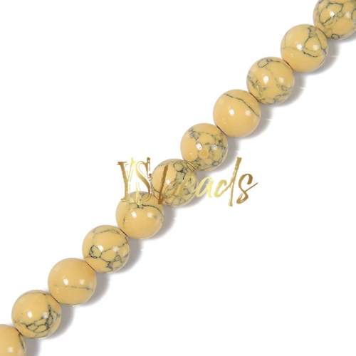 Synthetic Turquoise Plain Rounds-XSS12, Approx 4-12mm
