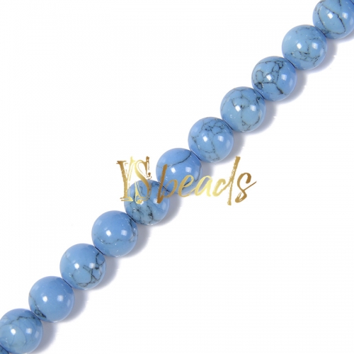 Synthetic Turquoise Plain Rounds-XSS22, Approx 4-12mm
