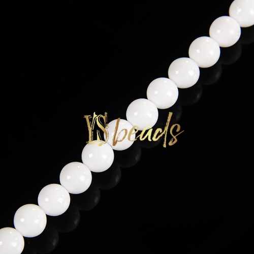 White Mashan Jade Plain Rounds-XS01, Approx 4-14mm