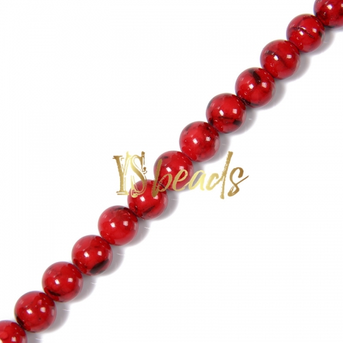 Dyed Red Shell (Imitation Turquoise) Plain Rounds, Approx 4-12mm