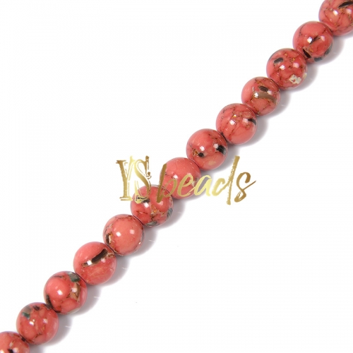 Dyed Orange Shell (Imitation Turquoise) Plain Rounds, Approx 4-12mm