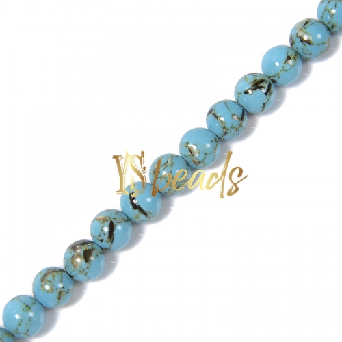 Dyed Blue Shell (Imitation Turquoise) Plain Rounds, Approx 4-12mm