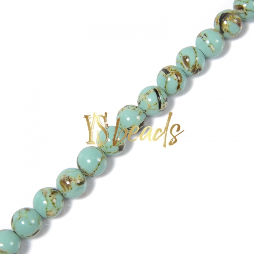Dyed Green Turquoise Color Shell (Imitation Turquoise) Plain Rounds, Approx 4-12mm