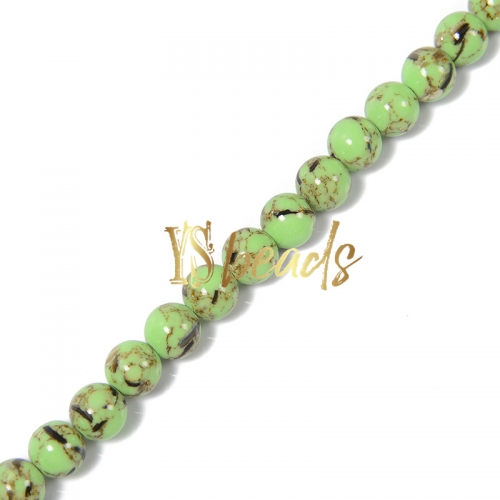 Dyed Olive Color Shell (Imitation Turquoise) Plain Rounds, Approx 4-12mm