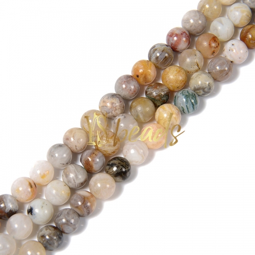 Bamboo Agate Plain Rounds, Approx 4-10mm