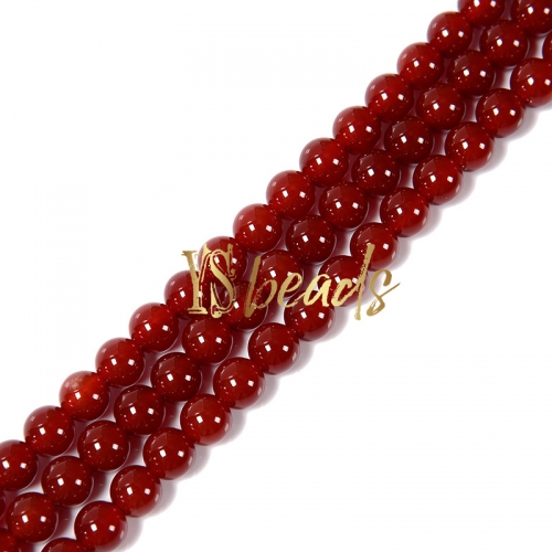 Dyed Dark Red Agate Plain Rounds, Approx 4-12mm