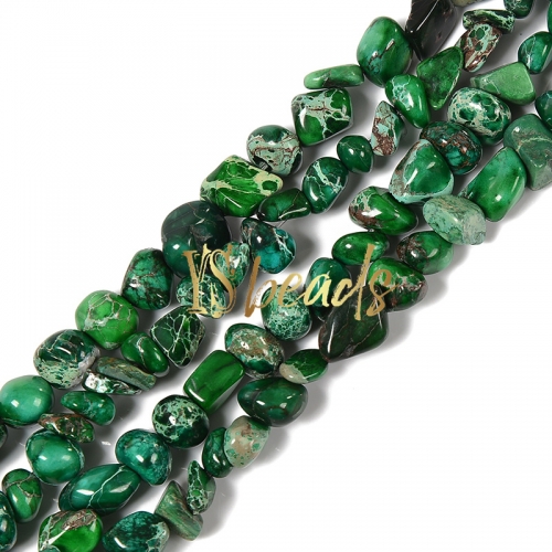 Dyed Dark Green Color Impression Jasper Nuggets, Approx 5x8mm
