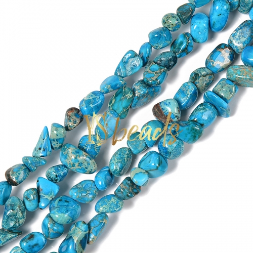 Dyed Turquoise Blue Color Impression Jasper Nuggets, Approx 5x8mm